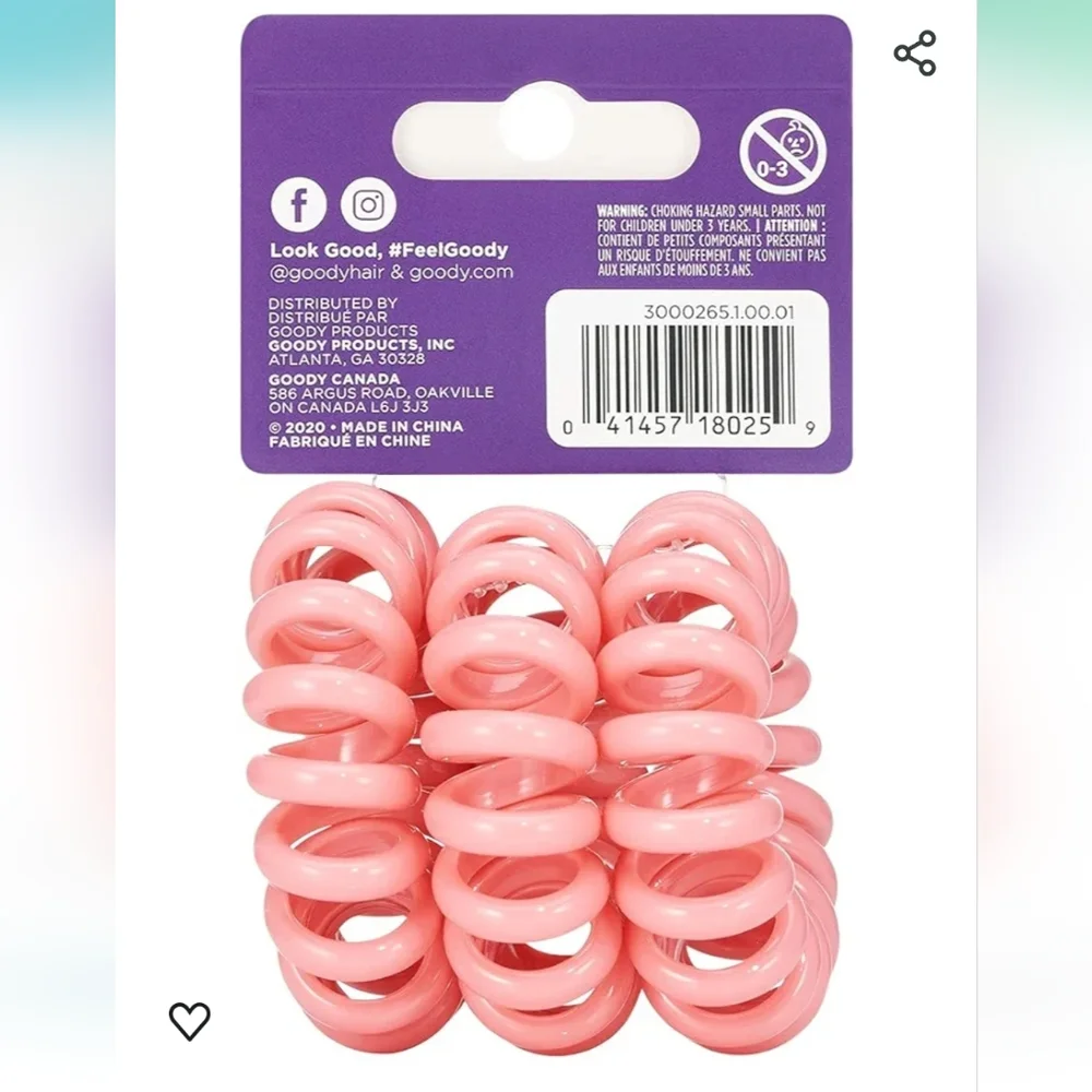 Goody‎ XL Dentless Jelly Hair Bands Pink | No Crease Ponytail Holders Thick Hair